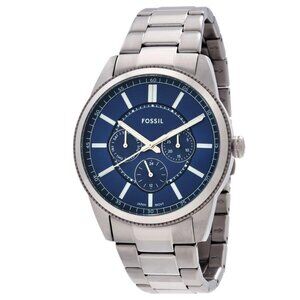 NWT Authentic Fossil Pearson Multifunction Quartz Blue Dial Men's Watch